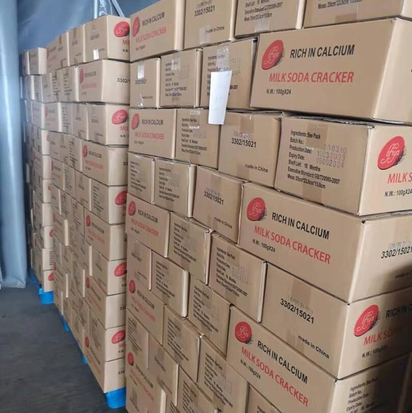 Imported goods palletised and ready for distribution in Ghana